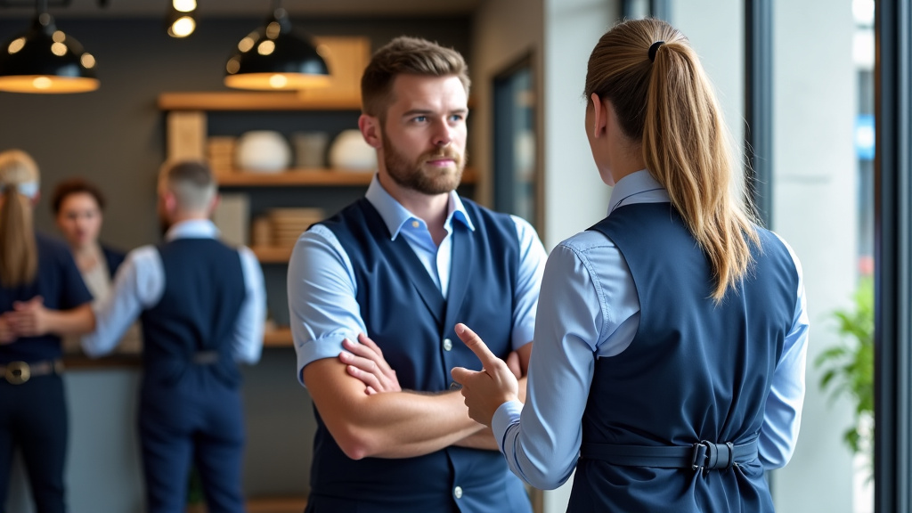Un épaviste au look professionnel discutant avec un client devant une dépanneuse, symbolisant un service fiable et courtois.