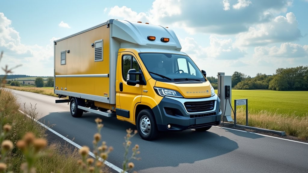 Véhicule dépanneuse électrique professionnelle pour remorquage Nord, service rapide et efficace.