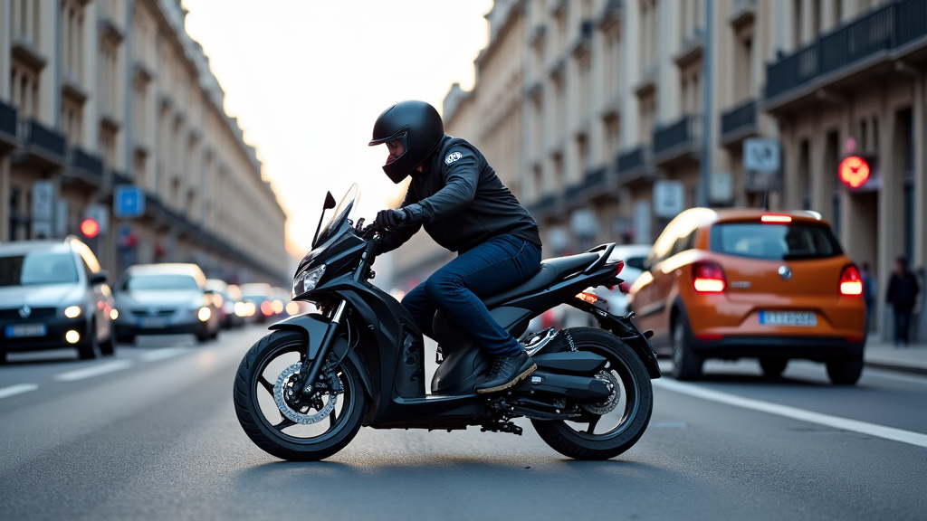 Un épaviste enlève une moto accidentée d