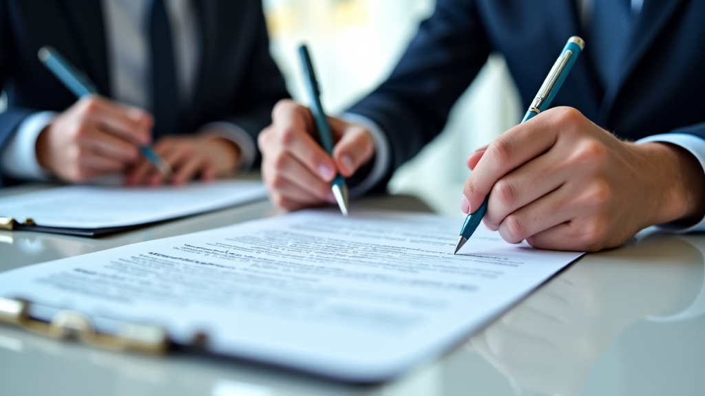 Un épaviste et un propriétaire de véhicule signant les documents de cession et de destruction d