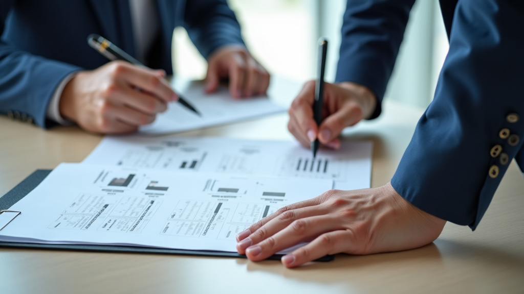 Un épaviste et un propriétaire discutent des documents pour l