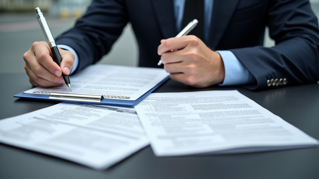 Un épaviste explique les documents nécessaires à un propriétaire de véhicule, avec des formulaires et un stylo sur une tablette, symbolisant les formalités administratives.