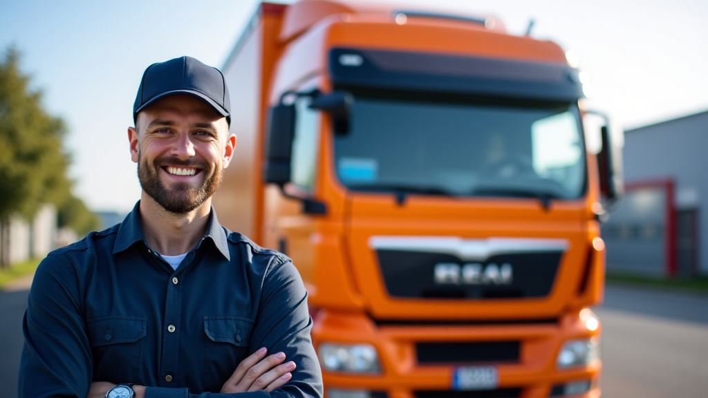 Un épaviste local souriant devant son camion de remorquage, symbolisant la fiabilité et la rapidité d