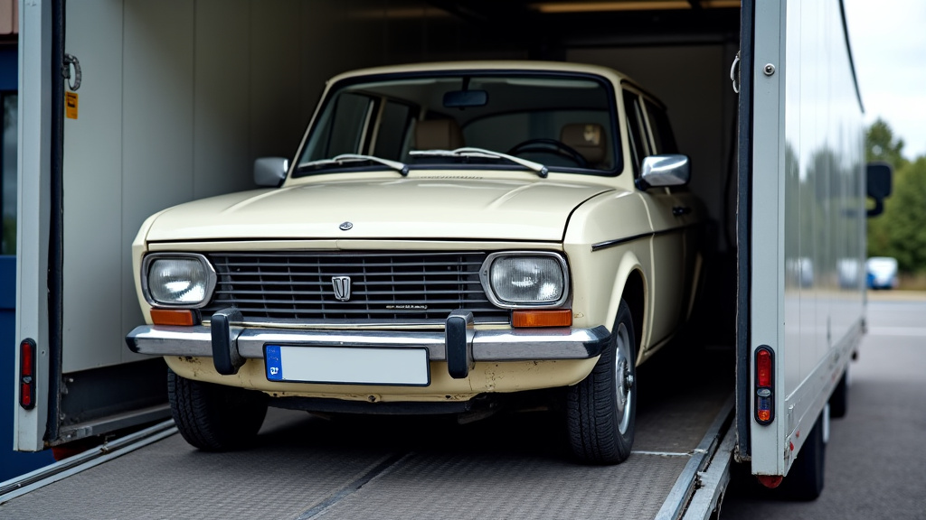 Un épaviste professionnel charge une vieille voiture sur une dépanneuse à Avesnelles, démontrant un enlèvement sécurisé et efficace d