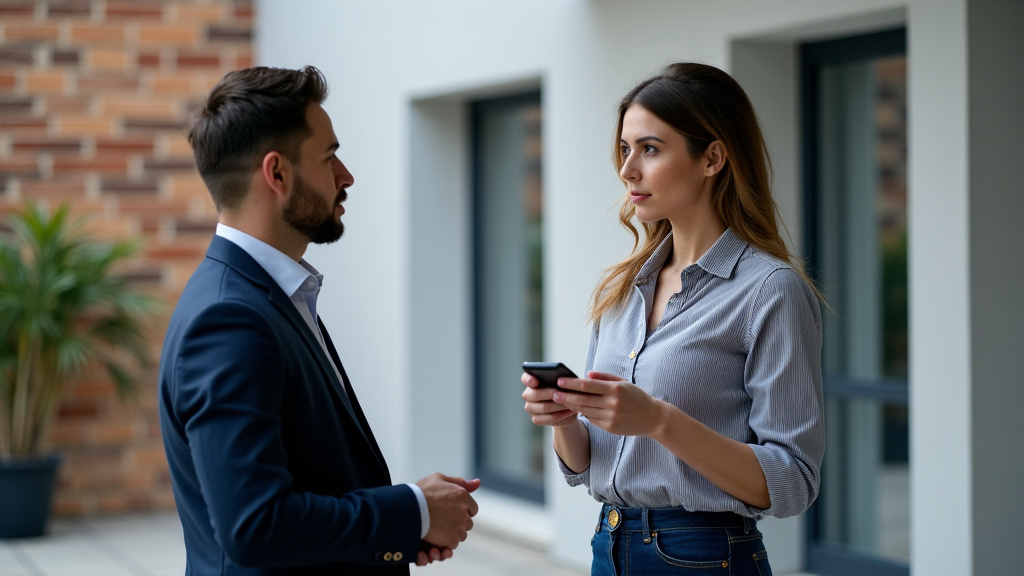 Un épaviste professionnel discutant avec un client devant une épave, symbolisant le conseil et la prise en charge personnalisée du service.