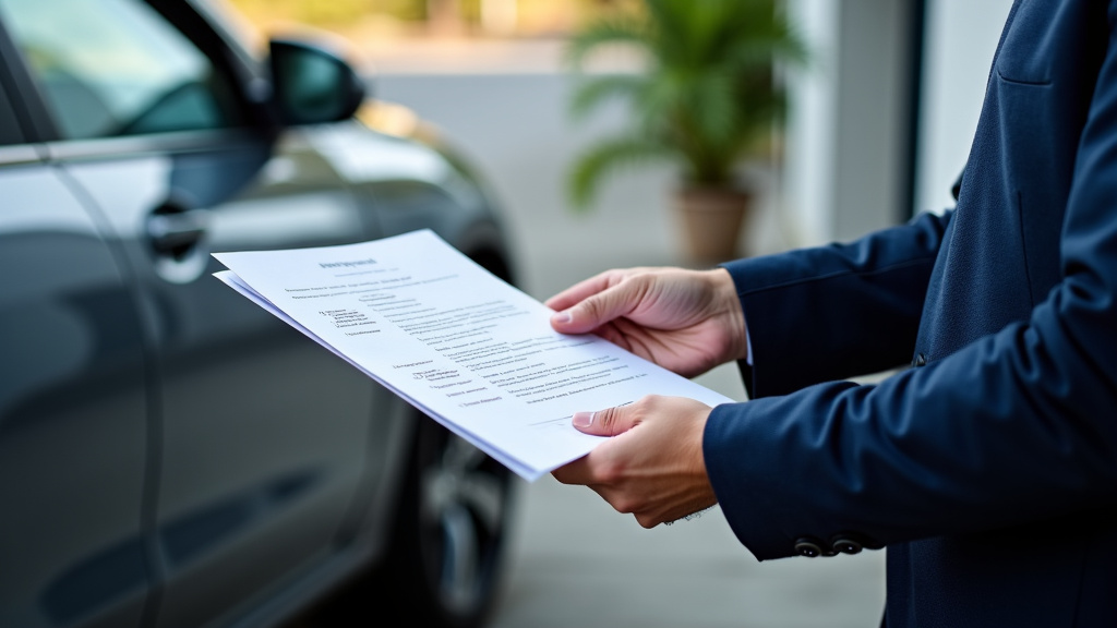 Un épaviste professionnel en train de remettre les documents de cession et le certificat de destruction à un propriétaire de véhicule, symbolisant une transaction légale et transparente.