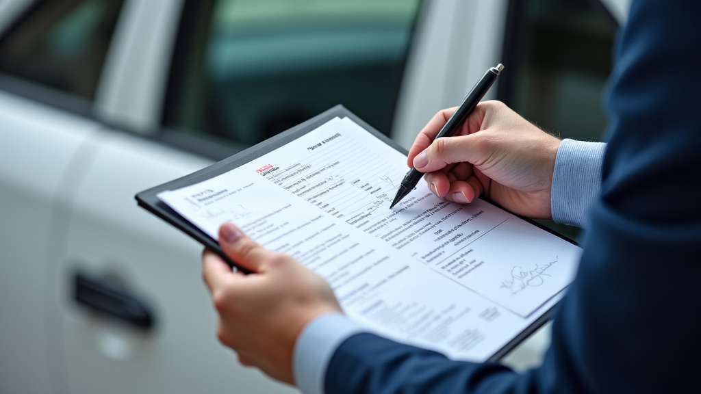 Un épaviste professionnel examinant les documents nécessaires (carte grise, certificat de non-gage) avec un propriétaire de véhicule, garantissant la conformité de l