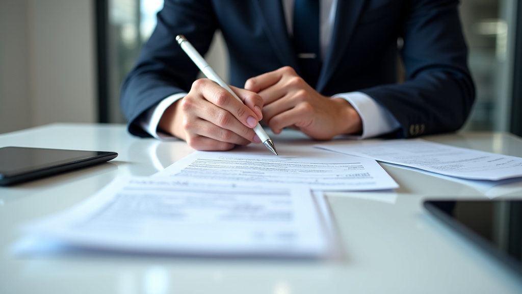 Un épaviste professionnel remplit des formulaires et des documents avec un client, illustrant la paperasse administrative pour l