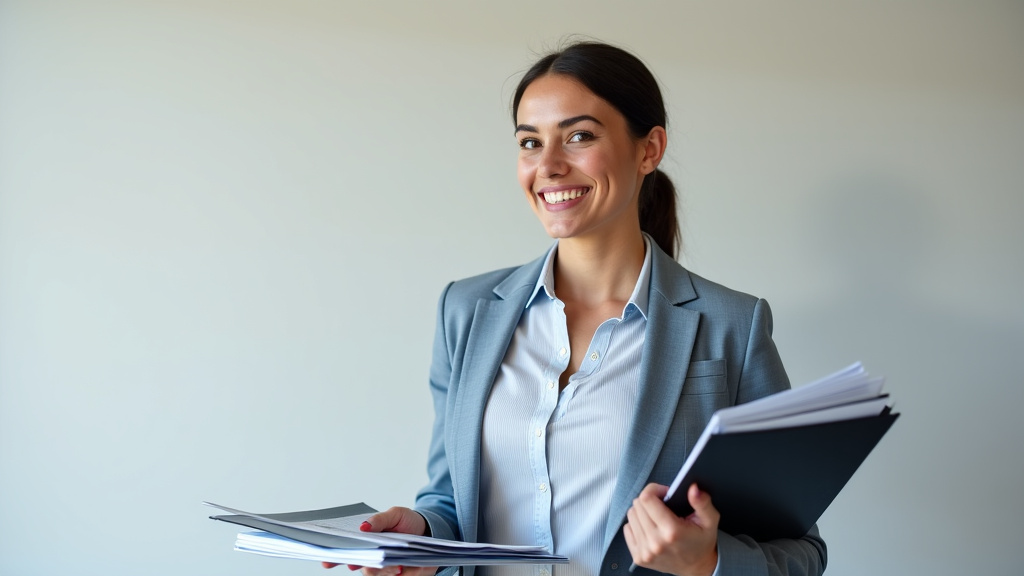 Un épaviste professionnel souriant en tenue de travail, tenant des documents liés à l
