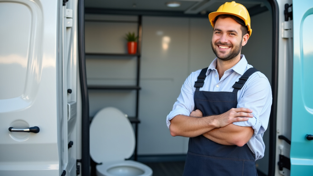 Un épaviste professionnel souriant et confiant à côté de sa dépanneuse moderne, prêt à intervenir à Beuvrages, soulignant le service client.