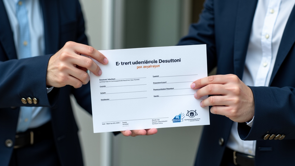 Un épaviste remettant un certificat de destruction à un propriétaire de véhicule. Le document est clair et montre les logos officiels, attestant de la conformité de l