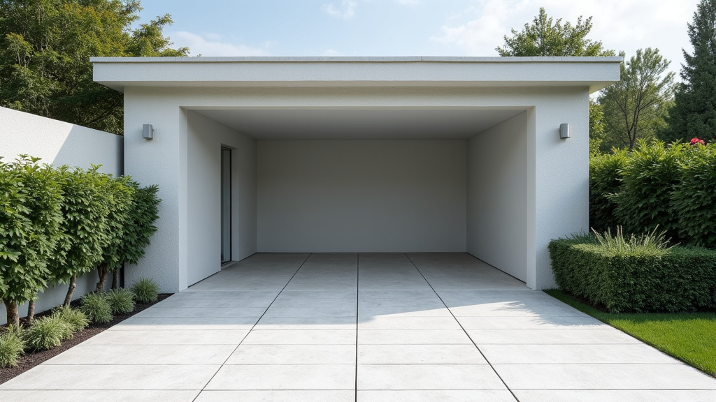 Un espace de garage ou de jardin auparavant encombré par une épave est désormais propre et rangé, symbolisant la récupération d