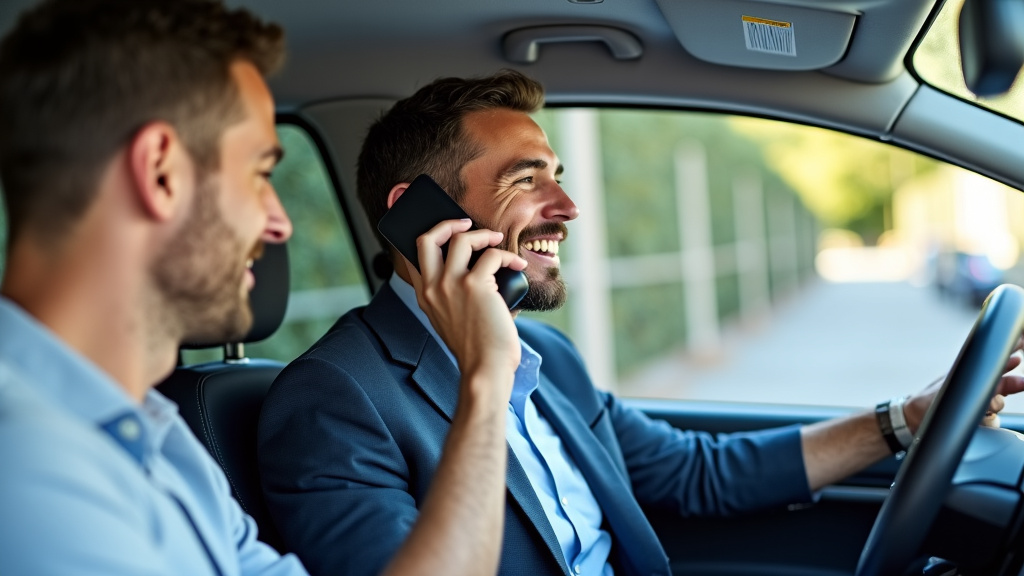 Un homme souriant au téléphone, discutant avec un épaviste pour l