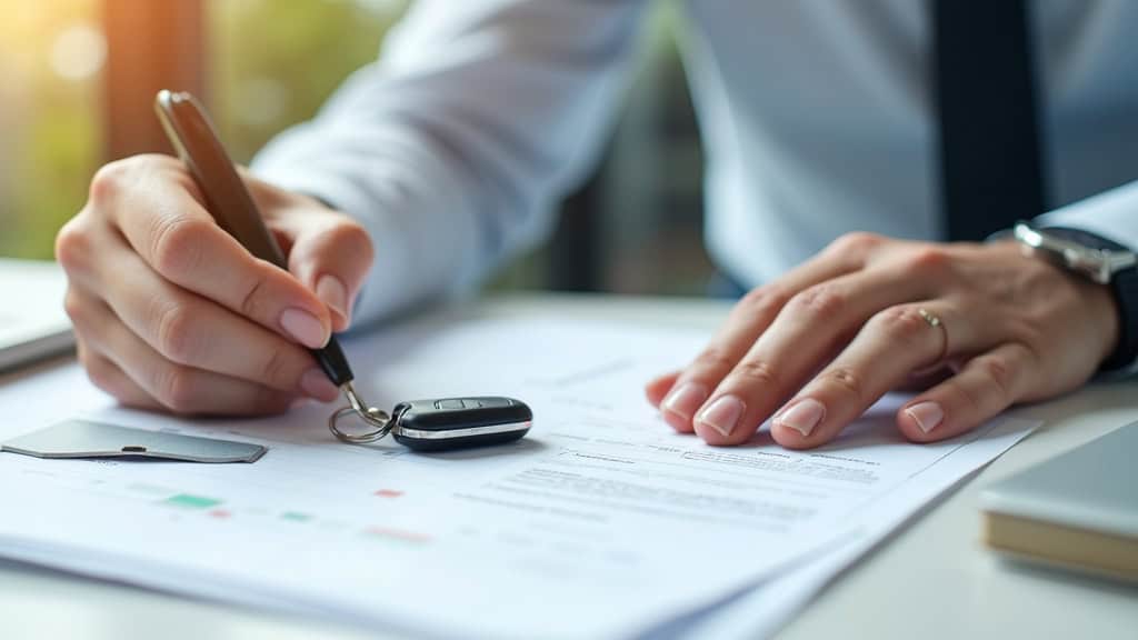 Un jeu de clés de voiture, une carte grise et un certificat de non-gage posés sur une table, illustrant les documents nécessaires pour un enlèvement d