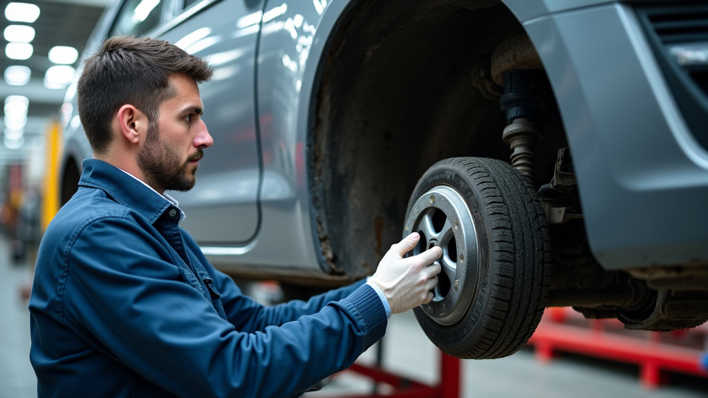 Un professionnel agréé en train de désassembler une épave de voiture dans un centre de dépollution à Troësnes. Divers outils de recyclage sont visibles.