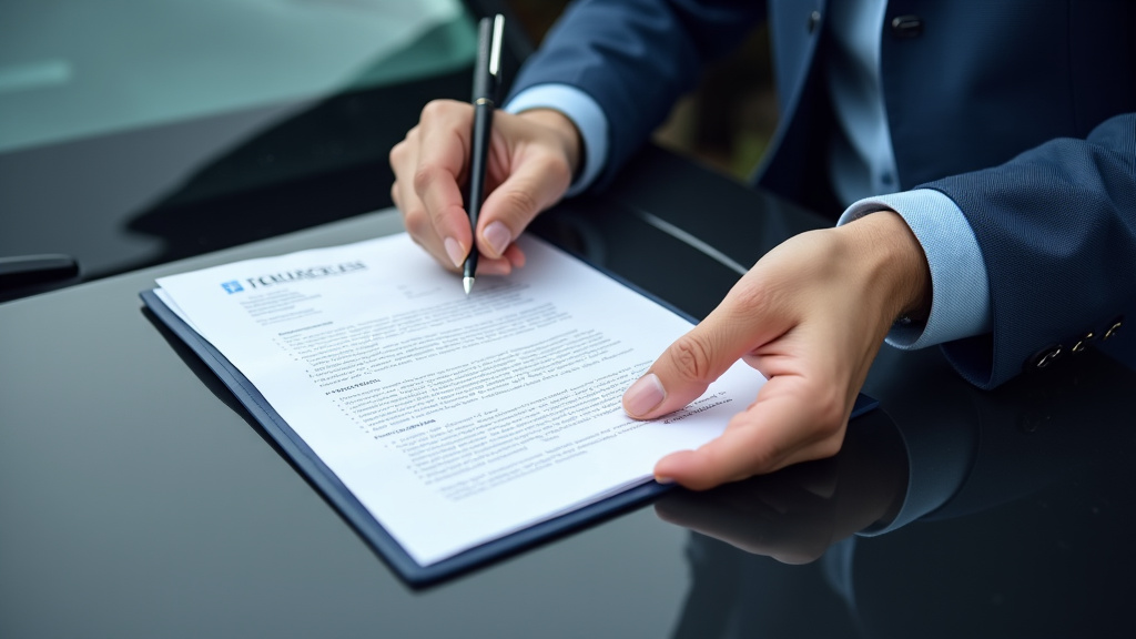 Un professionnel explique à un propriétaire de véhicule les documents nécessaires pour l