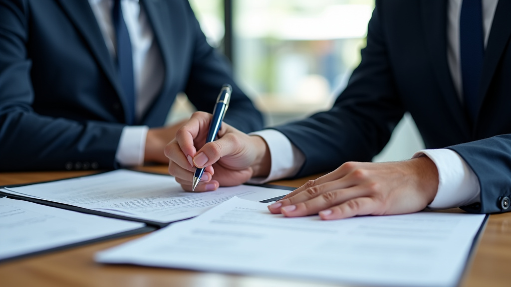 Un propriétaire de véhicule signant des documents de cession avec un représentant d