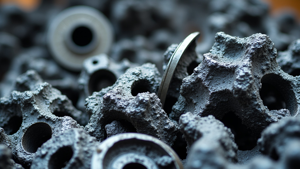 Un tas de pièces automobiles recyclées et de ferraille, illustrant le processus de dépollution et de valorisation des véhicules hors d