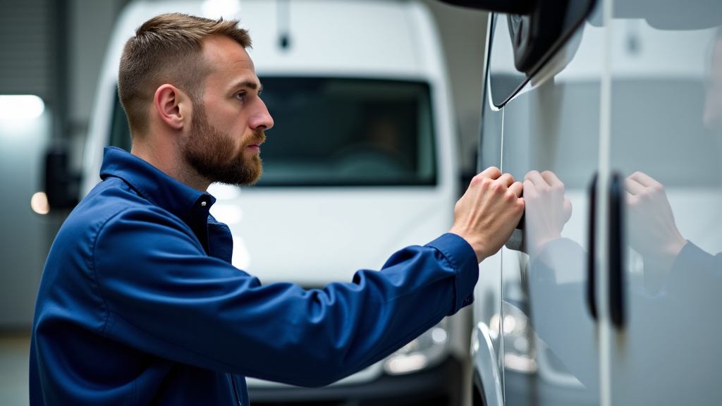 Un technicien inspectant un véhicule dans un centre VHU agréé près de Jumigny