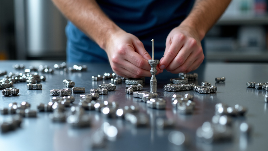 Un travailleur manipulant des pièces métalliques dans une installation de recyclage, symbolisant la valorisation des matériaux des épaves.