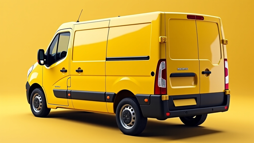 Un véhicule utilitaire jaune avec l