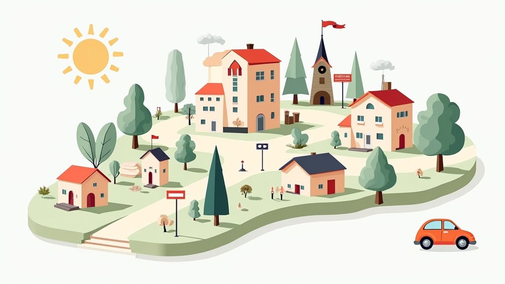 Une carte stylisée de la région de Buzancy dans l