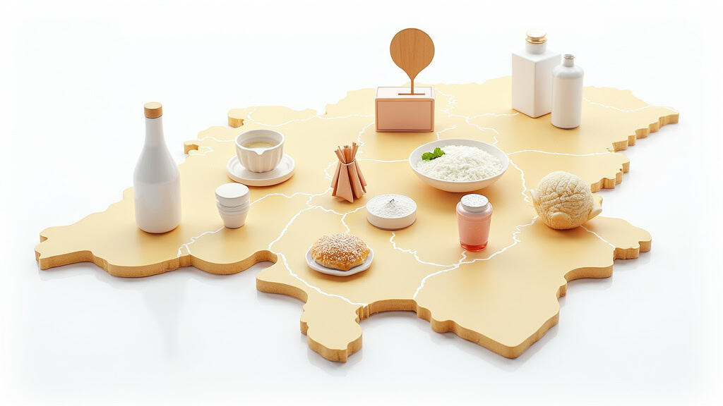 Une carte stylisée de la région de l