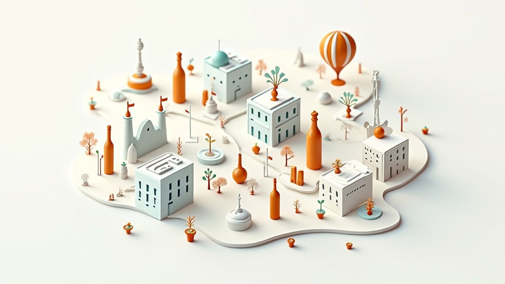 Une carte stylisée de la région de l