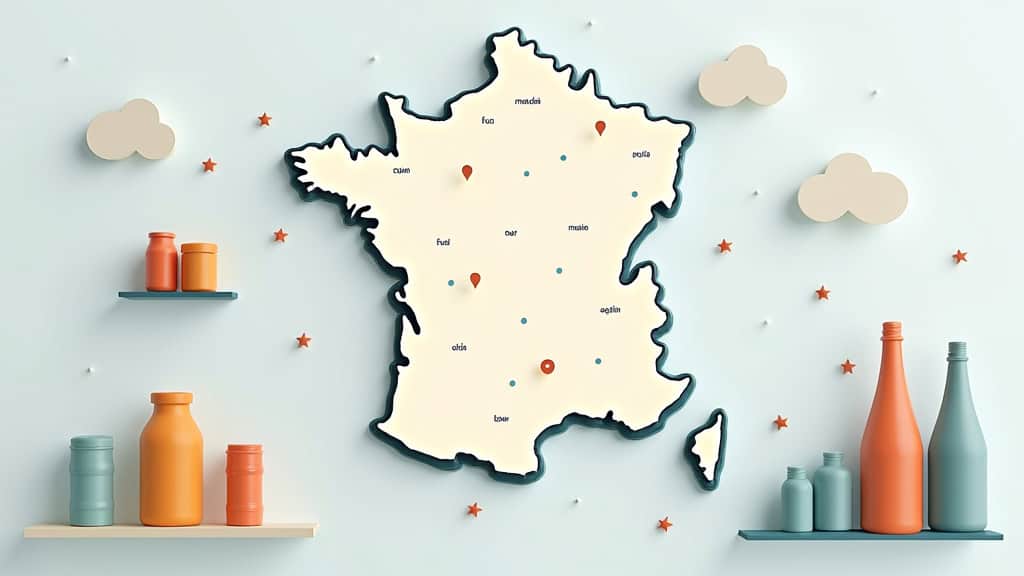 Une carte stylisée de la région de l