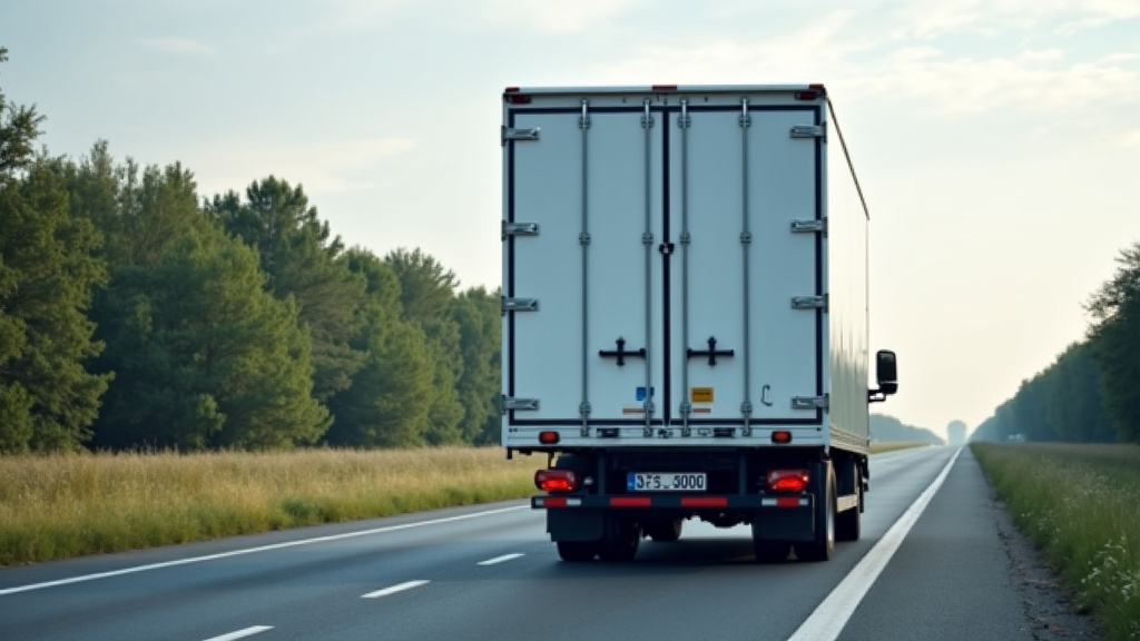 Une dépanneuse moderne remorquant une épave de voiture de marque française sur une route de campagne près de Villemontoire, sous un ciel légèrement nuageux.