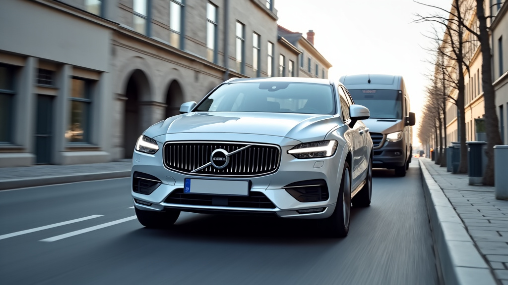 Une dépanneuse moderne remorque une voiture épave rouillée dans un environnement urbain, avec des bâtiments en arrière-plan, soulignant la rapidité et l