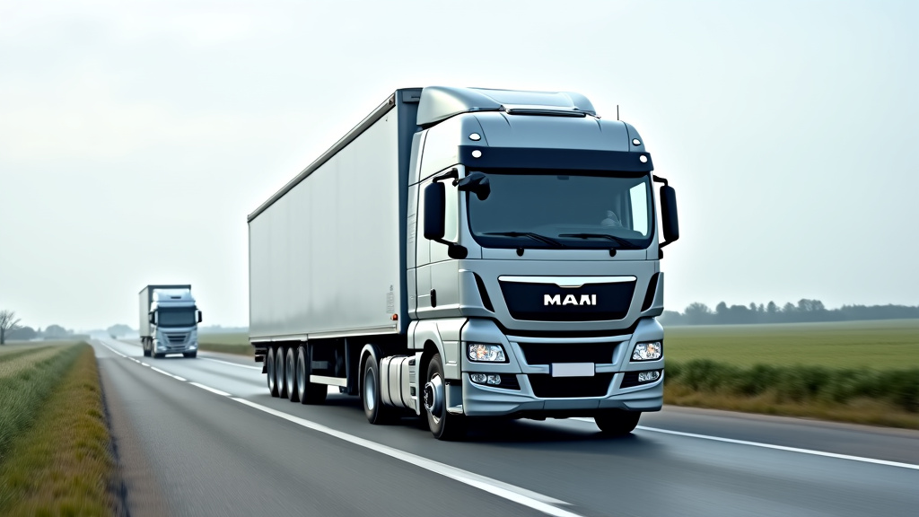 Une épave de voiture grise est remorquée par un camion professionnel sur une route dégagée, avec des champs en arrière-plan, sous un ciel légèrement nuageux.