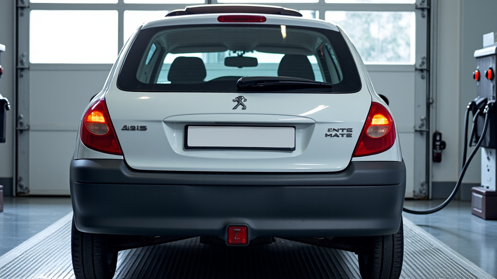 Une épave de voiture rouillée, une Peugeot * 206, en cours de chargement sur le plateau d