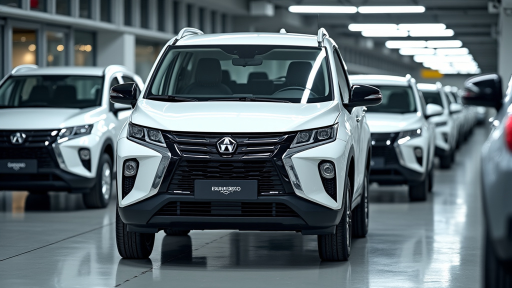 Une installation de démantèlement automobile moderne, avec des véhicules en cours de démontage systématique pour le recyclage des matériaux et la dépollution.