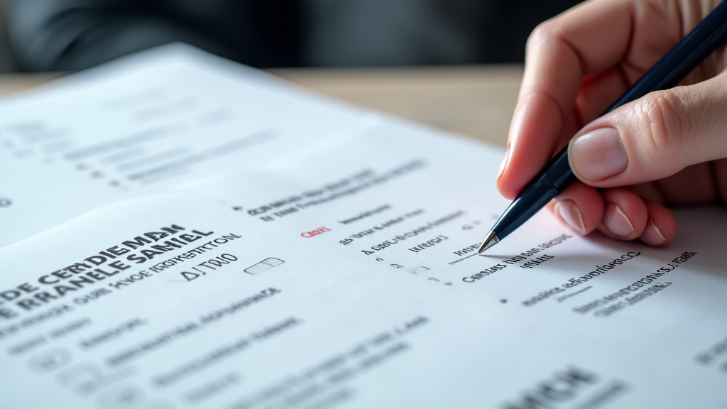 Une main humaine montrant une pile de documents officiels, dont un certificat d