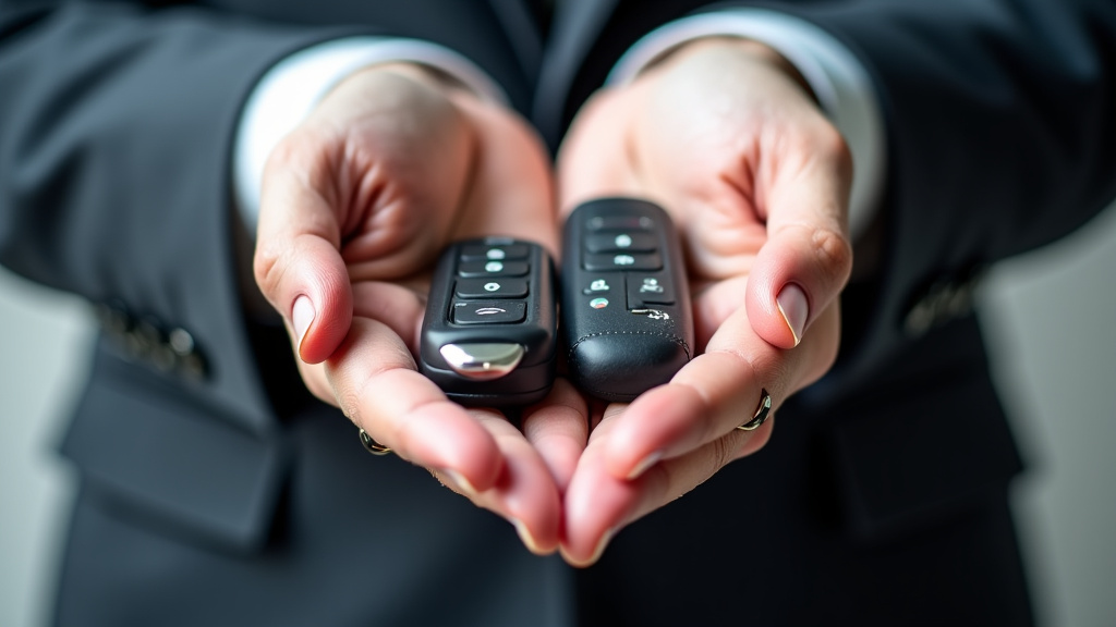 Une main tenant un jeu de clés de voiture usées, symbolisant la fin d