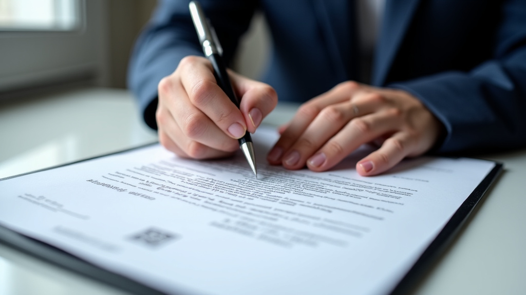 Une personne signant un certificat de cession pour la destruction d