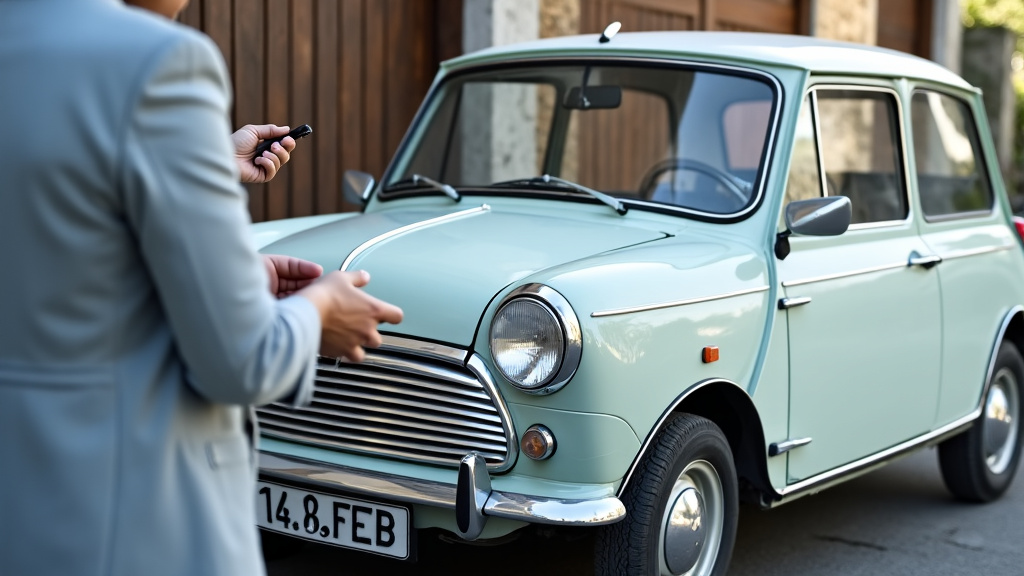 Une personne souriante remettant les clés de son ancienne voiture à un épaviste, symbolisant la facilité du processus d