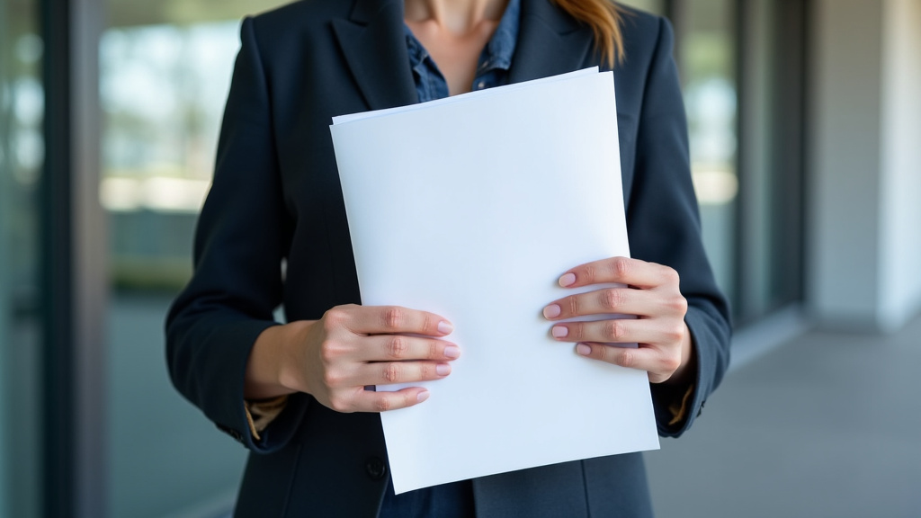 Une personne tenant les documents nécessaires à l