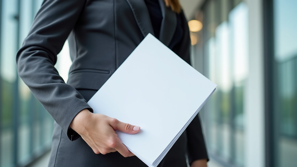 Une personne tenant les documents nécessaires à l