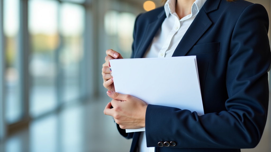 Une personne tient les documents nécessaires à l