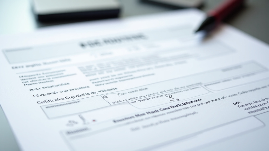 Une pile de documents officiels, dont une carte grise et un certificat de cession, posée sur un bureau avec un stylo, symbolisant les formalités administratives pour l