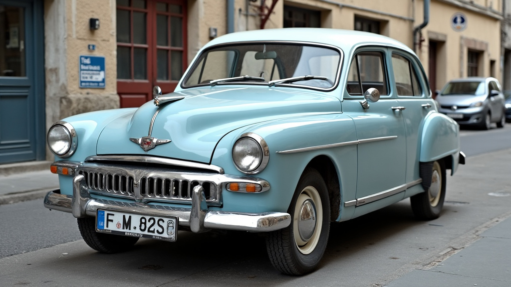 Une vieille voiture en panne est en cours d