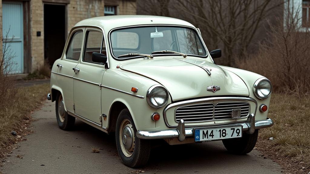 Une vieille voiture rouillée et abandonnée au milieu d