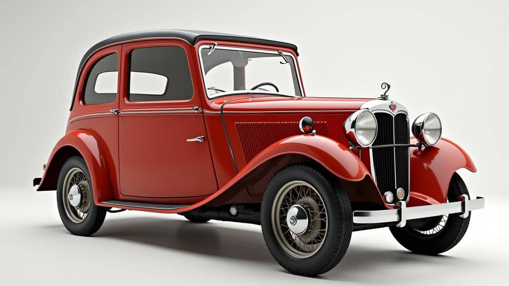 Une voiture ancienne et rouillée, clairement un véhicule hors d