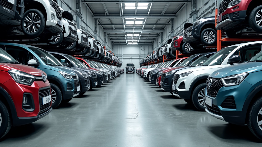 Vue détaillée de différentes pièces automobiles triées dans un centre de recyclage, montrant des métaux, plastiques et pneus séparés, illustrant le processus de valorisation des épaves.