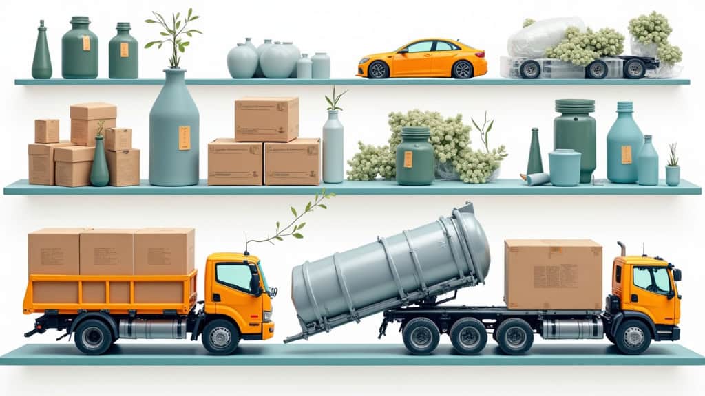 Balise: camion de transport déchets et meubles.