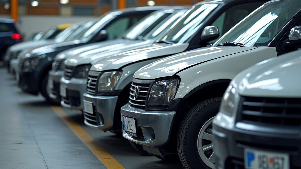 Vue détaillée de pièces automobiles triées dans un centre de recyclage, montrant l