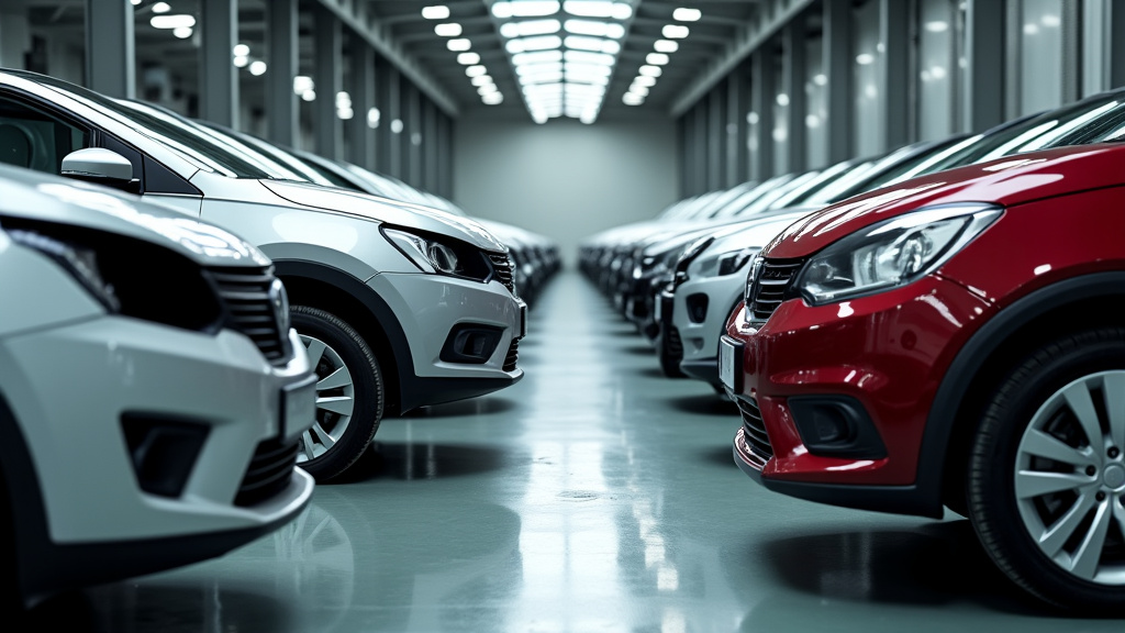 Vue rapprochée de pièces de voitures démontées et triées dans une usine de recyclage automobile, montrant des métaux, des plastiques et d