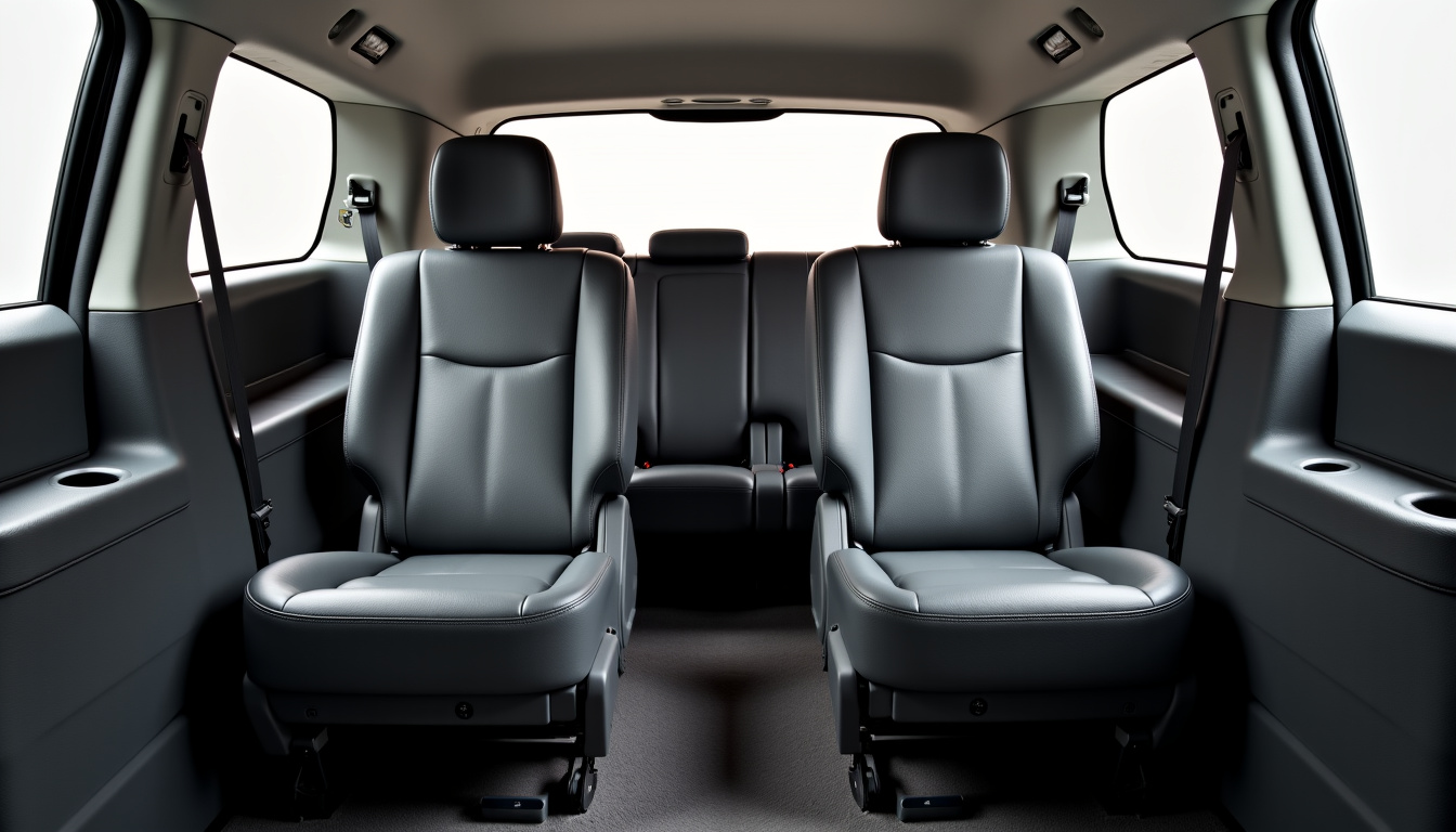 Intérieur spacieux du Chrysler Grand Voyager montrant les sièges en position normale et espaces de rangement